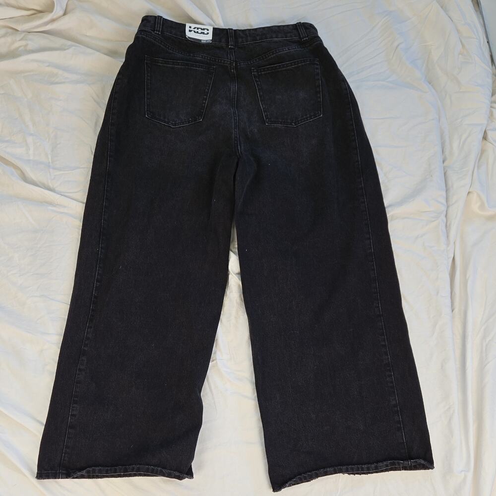 #34 KDC by Kahlina Wide-Leg Jeans Black Denim 5-Pocket Solid Women’s Size 8 - Picture 2 of 3
